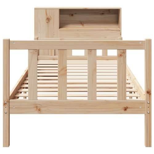 Krevet s regalom za knjige bez madraca 90x190 cm od borovine - Prirodna 90 x 190 cm Cijena