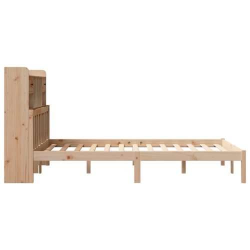 Krevet s regalom za knjige bez madraca 135x190 cm od borovine - Prirodna 135 x 190 cm Cijena