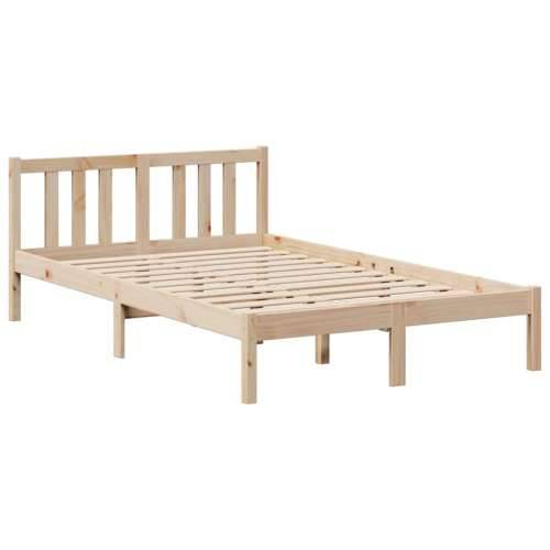 Krevet s regalom za knjige bez madraca 135x190 cm od borovine - Prirodna 135 x 190 cm Cijena