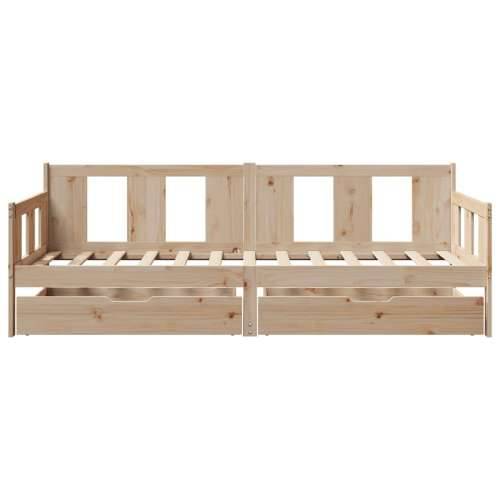Dnevni krevet s ladicama bez madraca 90 x 190 cm masivno drvo - Prirodna 90 x 190 cm Cijena