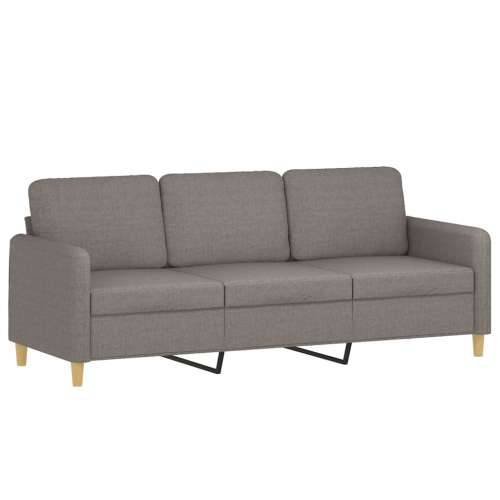 3-dijelni set sofa s jastucima smeđesivi od tkanine - Sivo-smeđa S osloncem za noge Cijena