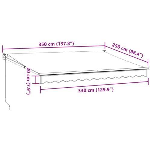 Tenda na ručno uvlačenje bordo 350 x 250 cm - boja burgundca i bijela 350 x 250 cm 1 Cijena