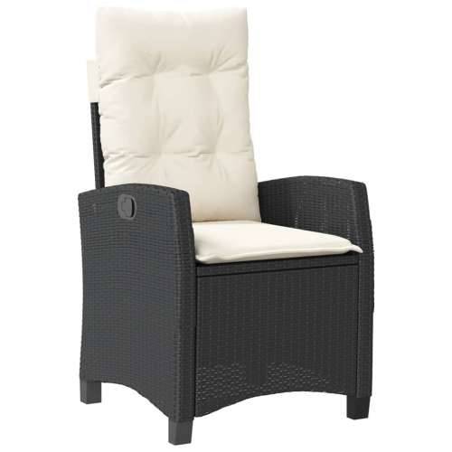 Vrtna garnitura - 5-dijelni vrtni blagovaonski set s jastucima od poliratana crni - Crna i krem 140 x 70 x 74 cm bez podignute n Cijena