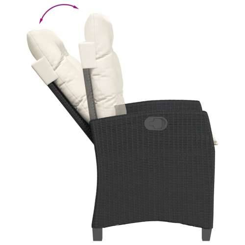Vrtna garnitura - 5-dijelni vrtni blagovaonski set s jastucima od poliratana crni - Crna i krem 140 x 70 x 74 cm bez podignute n Cijena