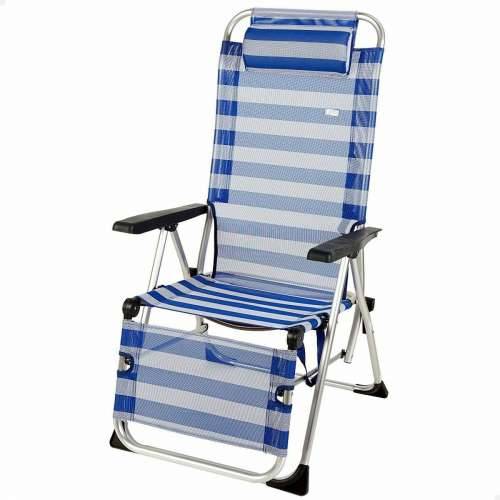 Ležaljka s nagibom Aktive Plava Bijela 149 x 49 x 78 cm Tekstils Aluminij Cijena