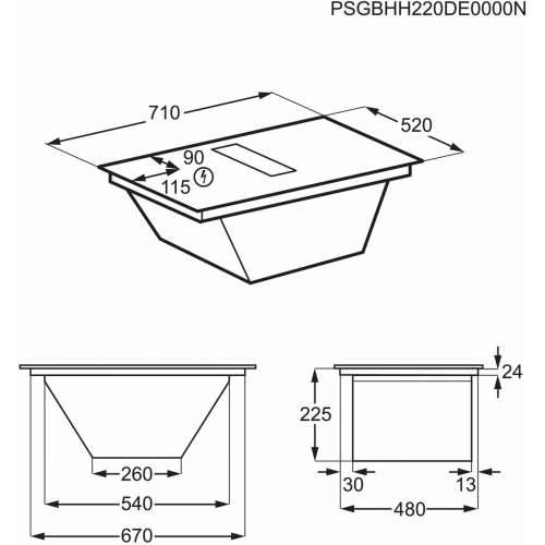 Indukcijska Ploča Electrolux TCH74B01FB 71 cm 3200 W 7350 W Cijena