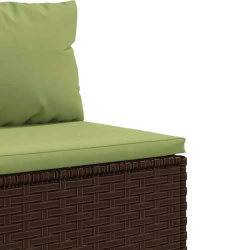 Vrtna garnitura - 10-dijelni set vrtnih sofa od poliratana s jastucima smeđi - Smeđe-zelena 10 Cijena