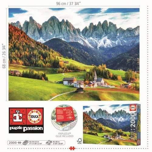 Puzzle Educa Autumn in the Dolomites 2000 Dijelovi Cijena