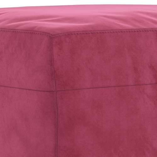 3-dijelni set sofa s jastucima crvena boja vina baršunasti - boja crnog vina s jastucima i tabureom Cijena