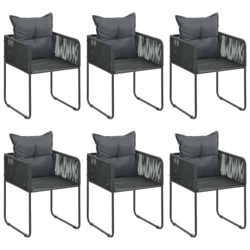 Vrtna garnitura - 7-dijelni vrtni blagovaonski set od PVC ratana crni - Crna Dužina stola 150 cm 6 Cijena