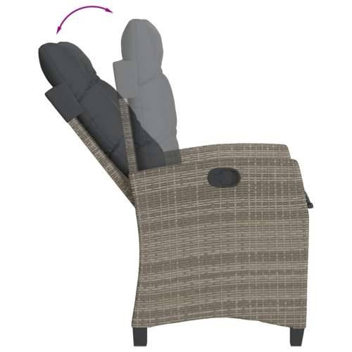 Vrtna garnitura - 5-dijelni vrtni blagovaonski set sivi od poliratana - 140 x 70 x 74 cm Bez naslona za noge 4 Cijena