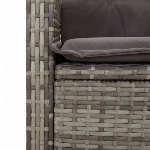 Vrtna garnitura - 5-dijelni vrtni blagovaonski set sivi od poliratana - 140 x 70 x 74 cm Bez naslona za noge 4 Cijena