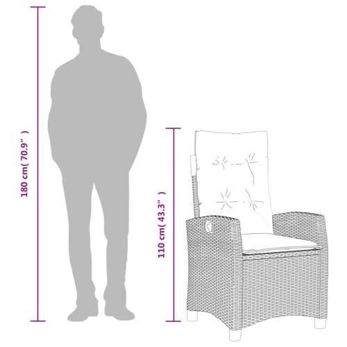 Vrtna garnitura - 5-dijelni vrtni blagovaonski set sivi od poliratana - 140 x 70 x 74 cm Bez naslona za noge 4 Cijena