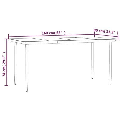 Vrtna garnitura - 5-dijelni vrtni blagovaonski set sivi od poliratana - Siva 160 x 80 x 74 cm 4 Cijena