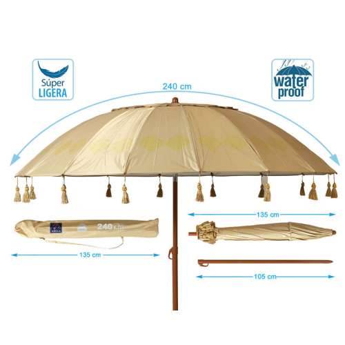 Suncobran Bež Ø 240 cm SPF50+ Cijena
