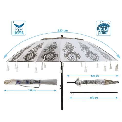Suncobran Bijela Ø 220 cm SPF50+ Boho Cijena