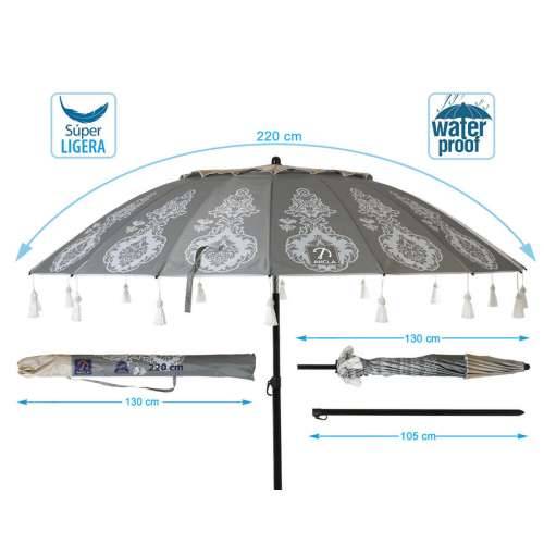 Suncobran Siva Ø 220 cm SPF50+ Boho Cijena