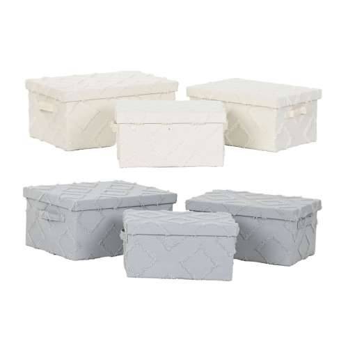 Set ukrasnih kutija Home ESPRIT Siva Krema 40 x 30 x 20 cm 3 Dijelovi (2 kom.) Cijena