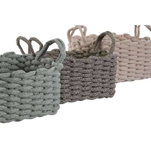 Set košara Home ESPRIT Zelena Bež Roza Uže (3 Dijelovi) (3 kom.) Cijena