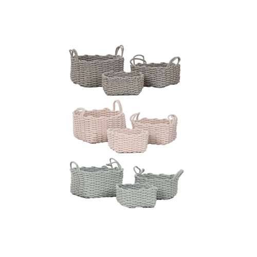 Set košara Home ESPRIT Zelena Bež Roza Uže (3 Dijelovi) (3 kom.) Cijena