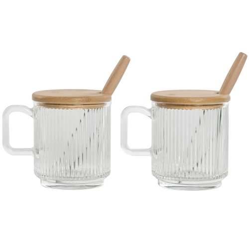 Zdjela za Šećer Home ESPRIT Providan Bambus Kristal 350 ml 11,7 x 8,7 x 14 cm 2 Dijelovi (12 kom.) Cijena