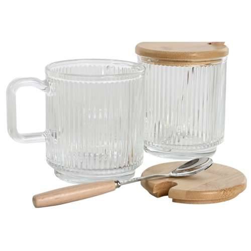 Zdjela za Šećer Home ESPRIT Providan Bambus Kristal 350 ml 11,7 x 8,7 x 14 cm 2 Dijelovi (12 kom.) Cijena