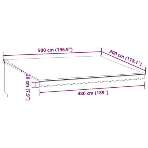 Tenda na ručno uvlačenje bordo 500 x 300 cm - boja burgundca i bijela 500 x 300 cm 1 Cijena