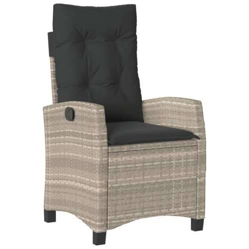 Vrtna garnitura - 5-dijelni vrtni blagovaonski set od poliratana s jastucima sivi - 140 x 70 x 74 cm Bez naslona za noge 4 Cijena
