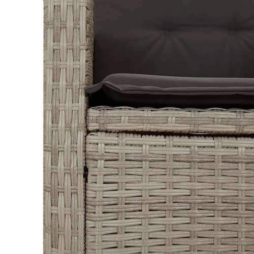 Vrtna garnitura - 5-dijelni vrtni blagovaonski set od poliratana s jastucima sivi - 140 x 70 x 74 cm Bez naslona za noge 4 Cijena