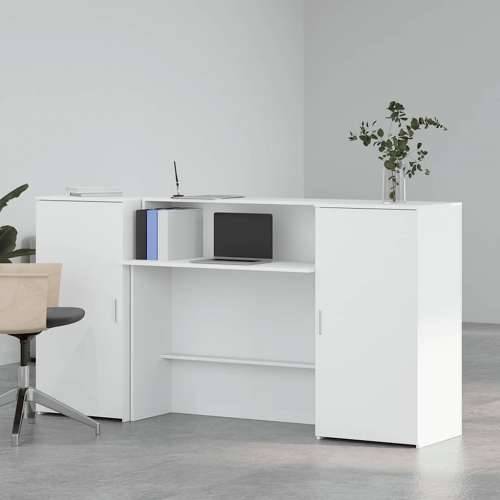 Recepcijski stol bijeli 200x50x103,5 cm od konstruiranog drva - Bijela 200 x 50 x 103.5 cm Cijena