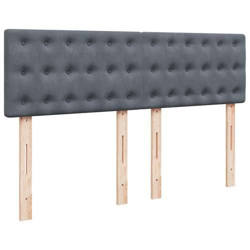 Otomanski krevet s madracem&LED tamnosivi 140x200 cm baršunasti - Tamno siva 140 x 200 cm gumbi Cijena
