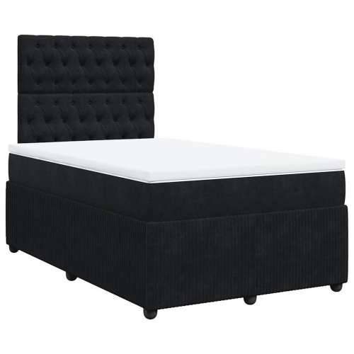 Krevet box spring s madracem crni 120 x 190 cm baršunasti - Crna 120 x 190 cm Dizajn s gumbima Cijena