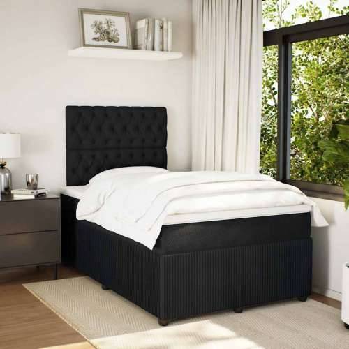 Krevet box spring s madracem crni 120 x 190 cm baršunasti - Crna 120 x 190 cm Dizajn s gumbima Cijena