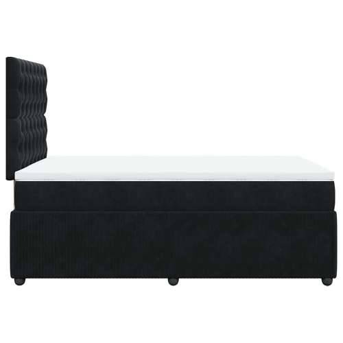 Krevet box spring s madracem crni 120 x 190 cm baršunasti - Crna 120 x 190 cm Dizajn s gumbima Cijena