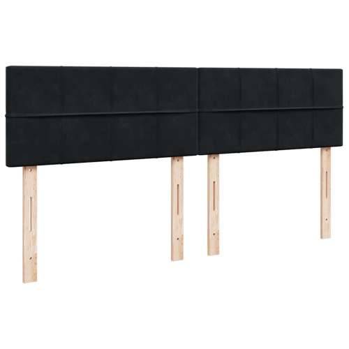 Otomanski krevet s madracem i LED crni 160x200cm tkanine - Crna 160 x 200 cm Blok s kvadratima Cijena