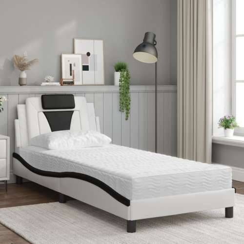 Krevet s madracem bijeli-crni 90 x 190 cm od umjetne kože - Bijela i crna 90 x 190 cm Cijena