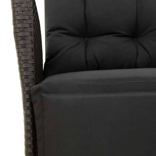 Vrtna garnitura - 7-dijelni vrtni blagovaonski set s jastucima crni od poliratana - Crna Dužina stola 190 cm 6 Cijena