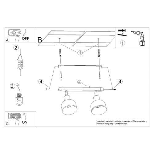 Stropna lampa ELBA 2 bijela Cijena