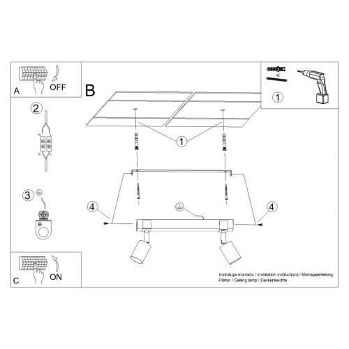 Stropna lampa FAGER 2 crna Cijena