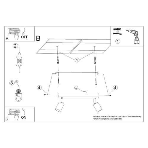 Stropna lampa WINX 2 crna/bakar Cijena