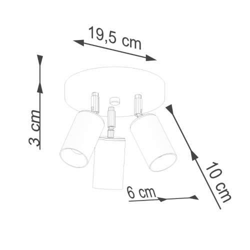 Stropna lampa WINX 3P crna/zlatna Cijena