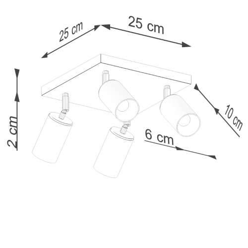 Stropna lampa WINX 4 crna/zlatna Cijena
