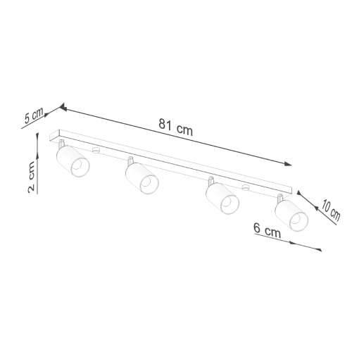 Stropna lampa WINX 4L crna/zlatna Cijena