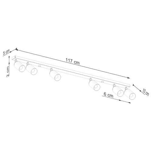 Stropna lampa WINX 6L crna/zlatna Cijena