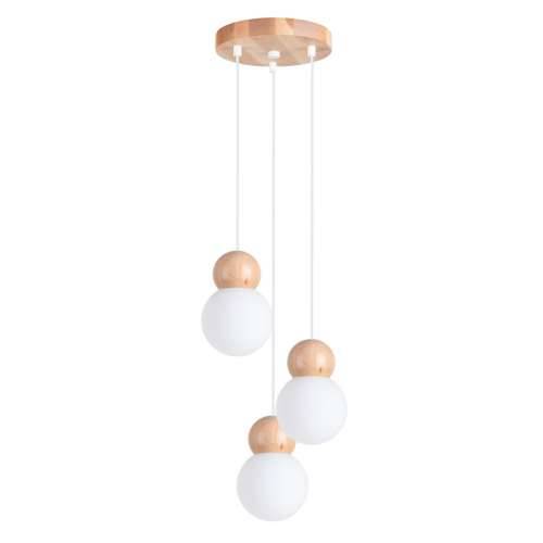 Lampada a suspensione PEKKA 3P bianco/legno naturale Cijena