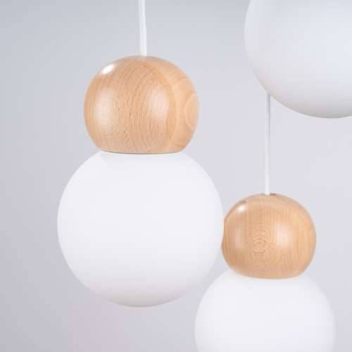 Lampada a suspensione PEKKA 3P bianco/legno naturale Cijena