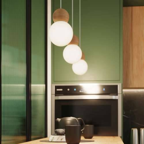 Lampada a suspensione PEKKA 3P bianco/legno naturale Cijena
