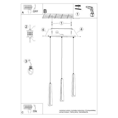 Lampada sa suspenzijom PRYSM 3L crna Cijena