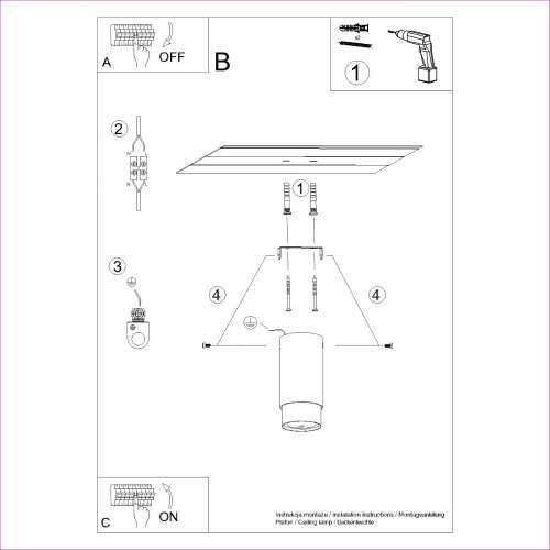 Stropna lampa NERO 12,5 crna/krom Cijena