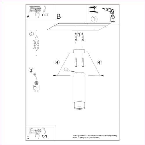 Stropna lampa NERO 22,5 crna/zlatna Cijena